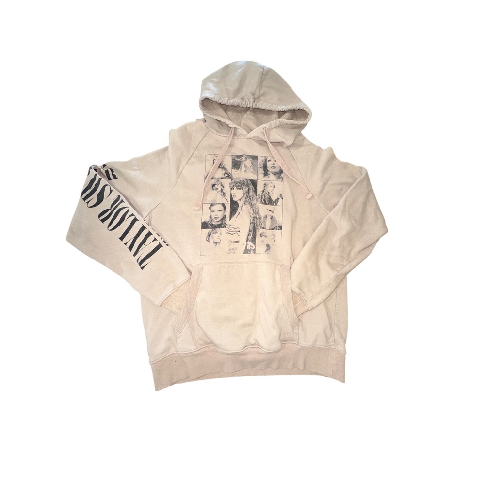 Taylor Swift‎ The Eras Tour Hoodie Beige Tan Graphic Concert Sweatshirt Small